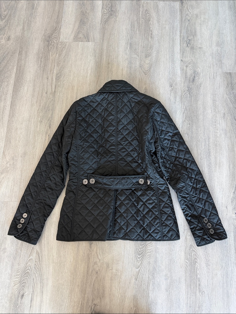 Burberry Black Quilted Utility Jacket with Button Front - Picture 4 of 4
